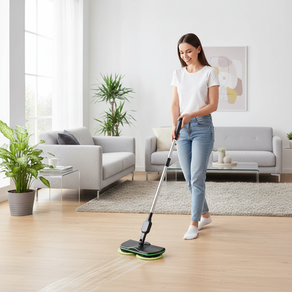 Cordless Electric Floor Scrubber – 2-in-1 Rechargeable Rotating Spin Mop for Powerful Hard Floor Cleaning, Polishing and Everyday Home Care