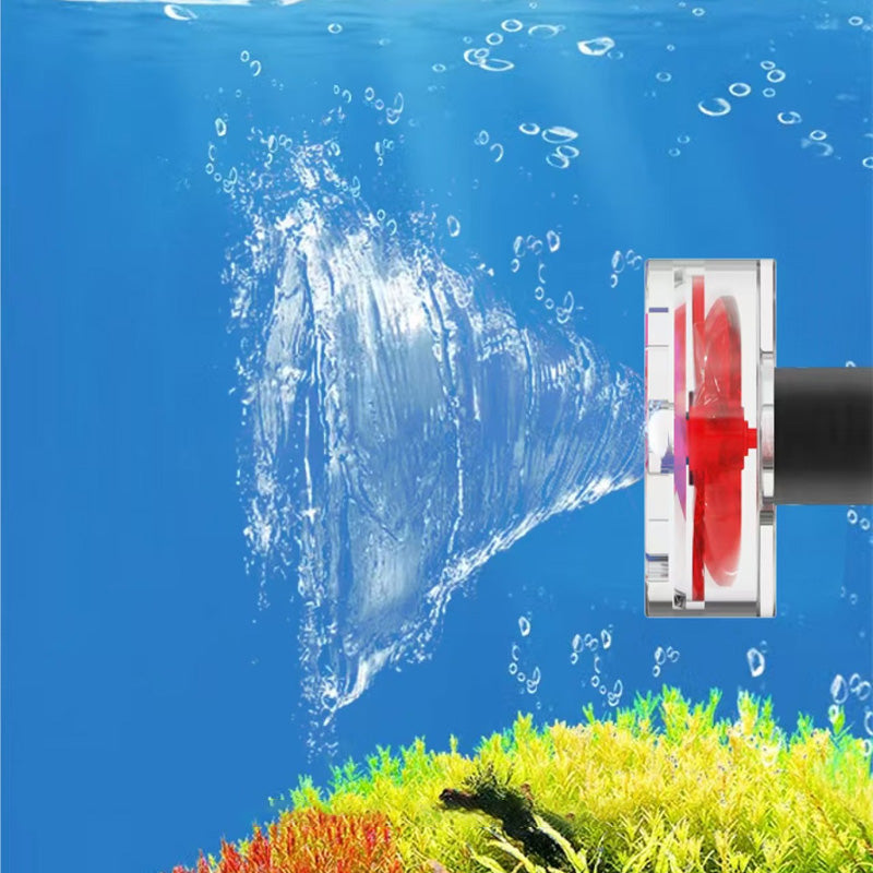 Auto-Rotating 4-Blade Aquarium Fan Kit – Fish Tank Outlet Accessory with Clover-Style Flow Rotation, Filter Screen Compatibility & Enhanced Water Circulation