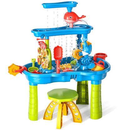 Children’s Sand & Water Play Table – Outdoor Beach Toy Set for Kids Ages 3–5, Creative DIY Fun for Boys & Girls