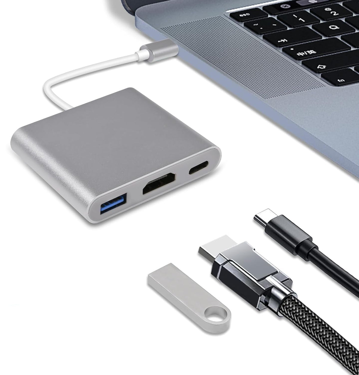 USB-C Hub Docking Station – 4-in-1 High-Definition Type-C Adapter for iPad, Phones, Computers and Game Consoles with Versatile Connectivity
