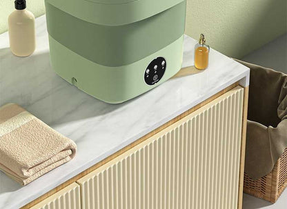 Foldable Mini Washing Machine – Portable Laundry Washer for Socks, Underwear & Travel Needs with 3 Washing Modes and Space-Saving Compact Design