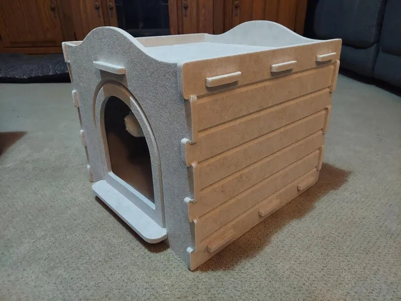 Multi-Function Detachable Cat House – Two-Storey Indoor Kitty Condo with Washable Cushioned Bed for Kittens and Multiple Small Pets