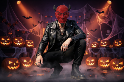 Crystal Horned Devil Mask – Rhinestone Full-Face Demon Costume Accessory for Halloween, Masquerade Balls, Festivals and Bold Gothic Party Looks