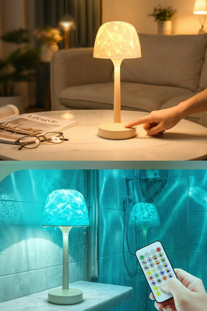 Rechargeable Waterproof Shower Light – Ocean Wave Bathroom Projector with 16 Colors for Relaxing Baths, Showers and Spa-Like Ambient Lighting