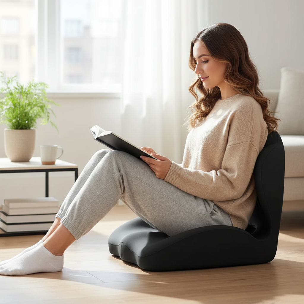 Ergonomic Memory Foam Lumbar Cushion – Pressure-Relief Back Support Pad for Office Chairs, Long Sitting, Posture Comfort and Everyday Seat Support