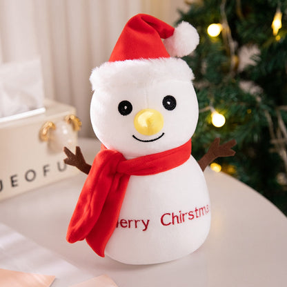Luminous Singing Christmas Plush Toy – Cute Santa, Elk, or Snowman Plush Doll with Music and Lights, Perfect New Year Gift for Kids