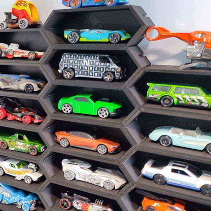 Hot Wheels Display Case – 2-in-1 Wall-Mounted Diecast Car Storage Box with Dustproof Design for Collectible Model Organization