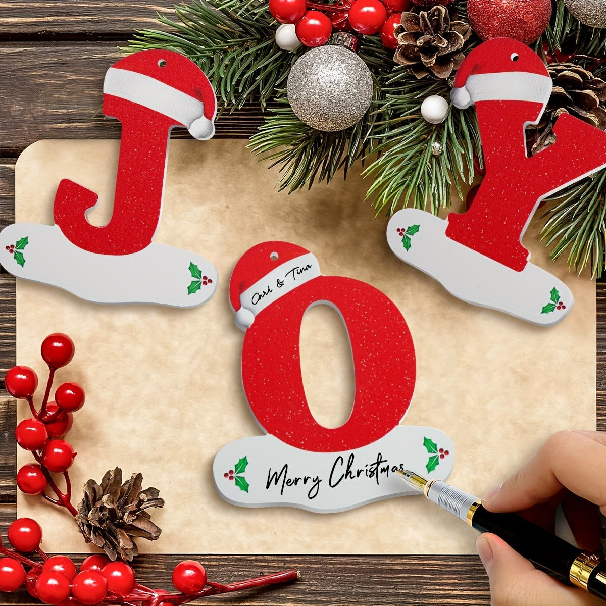 Alphabet Letter Christmas Ornaments – 26-Piece A–Z Hanging Tree Decorations for Home, Holiday Parties, Navidad & New Year 2026 Accessories