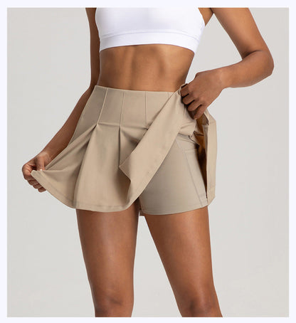 Women’s Pleated Tennis Skirt – Tummy-Control Quick-Dry Sports Mini Skirt with Pocket for Running, Spring Summer Workouts and Active Style
