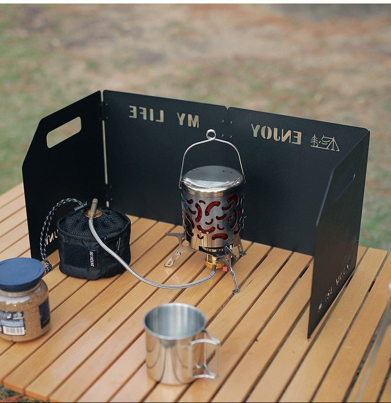 Outdoor Mini Camping Heater Hood – Stainless Steel Multifunctional Burner Cover for Warmth and Efficient Cooking