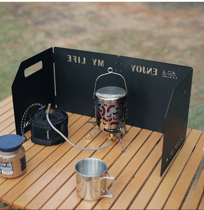 Outdoor Mini Camping Heater Hood – Stainless Steel Multifunctional Burner Cover for Warmth and Efficient Cooking