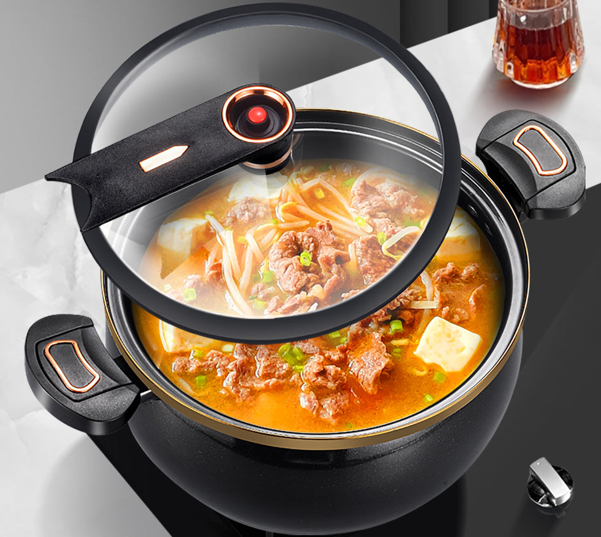 Micro Pressure Cooker – 7L Large 26CM Nonstick Pot for Stews, Soups and Family Meals on Induction or Gas Stoves