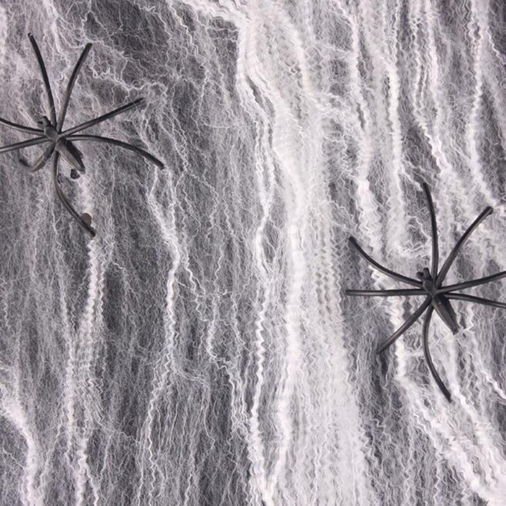 Stretchy Halloween Spider Web – Artificial White Cobweb Decoration for Haunted Houses, Scary Party Scenes, Indoor Displays and Outdoor Spooky Decor