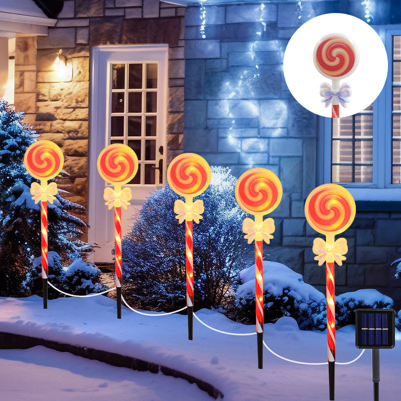 Solar Lollipop Arch Lawn Lights – LED Waterproof Garden Pathway Decoration for Christmas, Patios & Balconies
