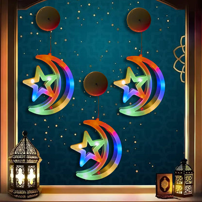 Battery-Powered Window Wall Lights – Snowflake, Stocking & Bell Designs with Suction Cups for Holiday Decor, Ramadan Ambience, and Festive Home Styling