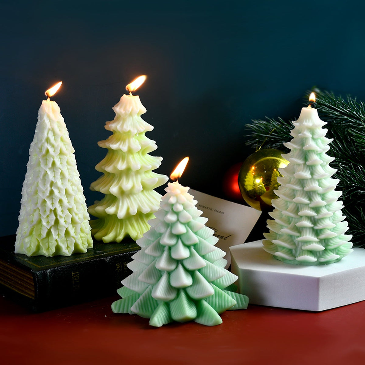 Large Christmas Tree Candle Mold – DIY Silicone Mold for Handmade Aromatherapy Candles, Resin Crafts, Holiday Parties, and Festive Decoration Projects