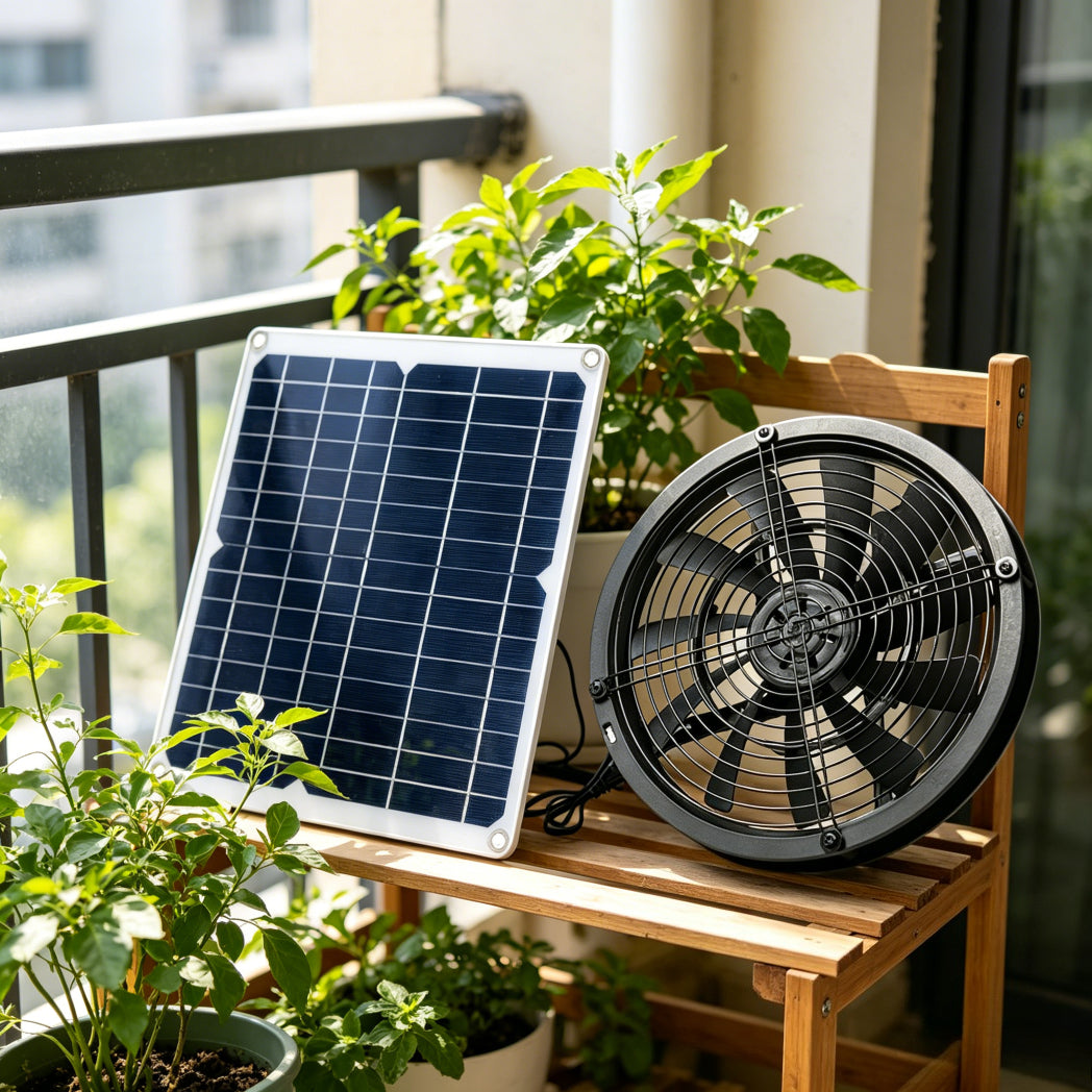 Solar Exhaust Fan Kit – 6-Inch Weatherproof Energy-Saving Ventilation for Greenhouses, RVs, Chicken Coops, Sheds and Dog Houses