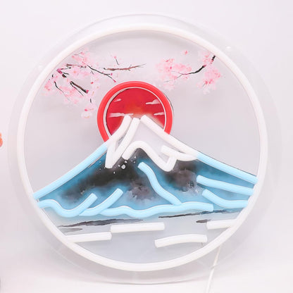 Mount Fuji Sunrise Neon Sign – Japanese Sakura USB LED Wall Decor for Gaming Rooms, Bars, Garages and Bedrooms with Artistic Glow