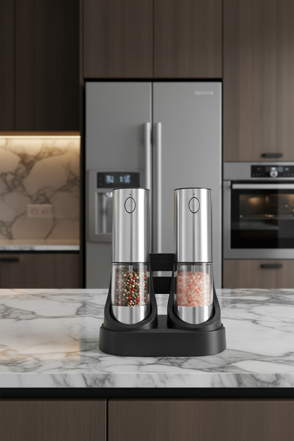 USB Electric Salt and Pepper Grinder – Rechargeable Adjustable Spice Mill Set with Large Capacity for Everyday Cooking