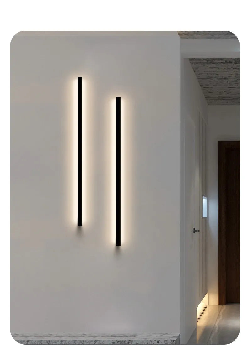 Modern Minimalist LED Wall Lamp – Luxury Long Strip Light for Bedrooms, Living Rooms, Bedside Areas, Hallways and Sofa Background Lighting