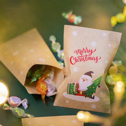 Christmas Kraft Paper Gift Bag Set – Cookie & Biscuit Wrapping Envelopes for Xmas Parties, New Year 2025 Gifts & Holiday Packaging