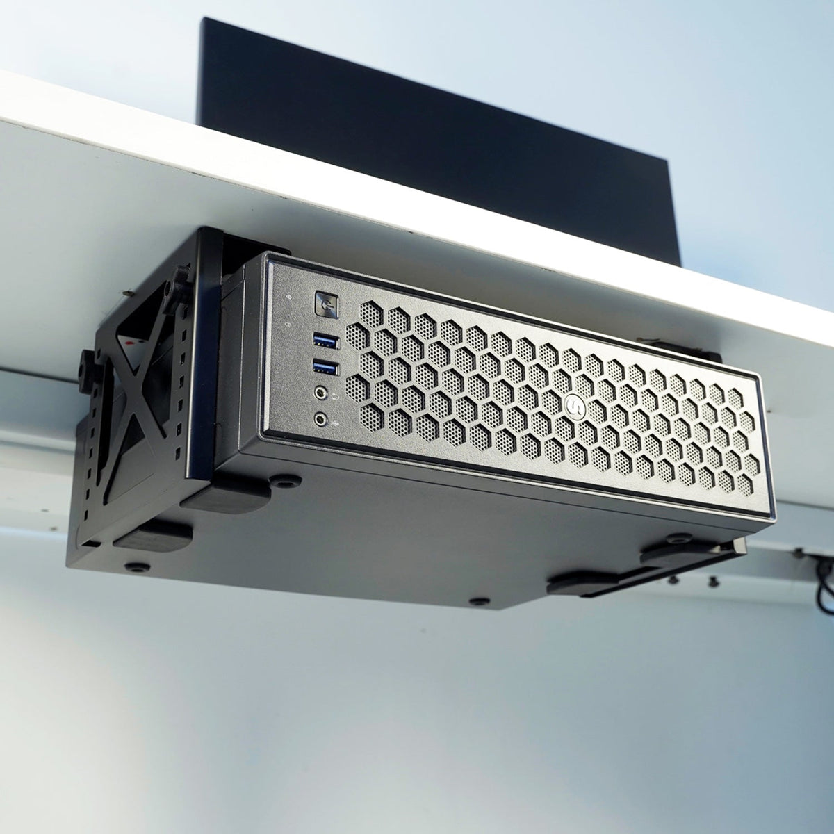 Adjustable Under-Desk PC / NAS Mount – Heavy-Duty Bracket Holder for CPU Towers, UPS Units & Small Form Computers, Space-Saving Office Setup