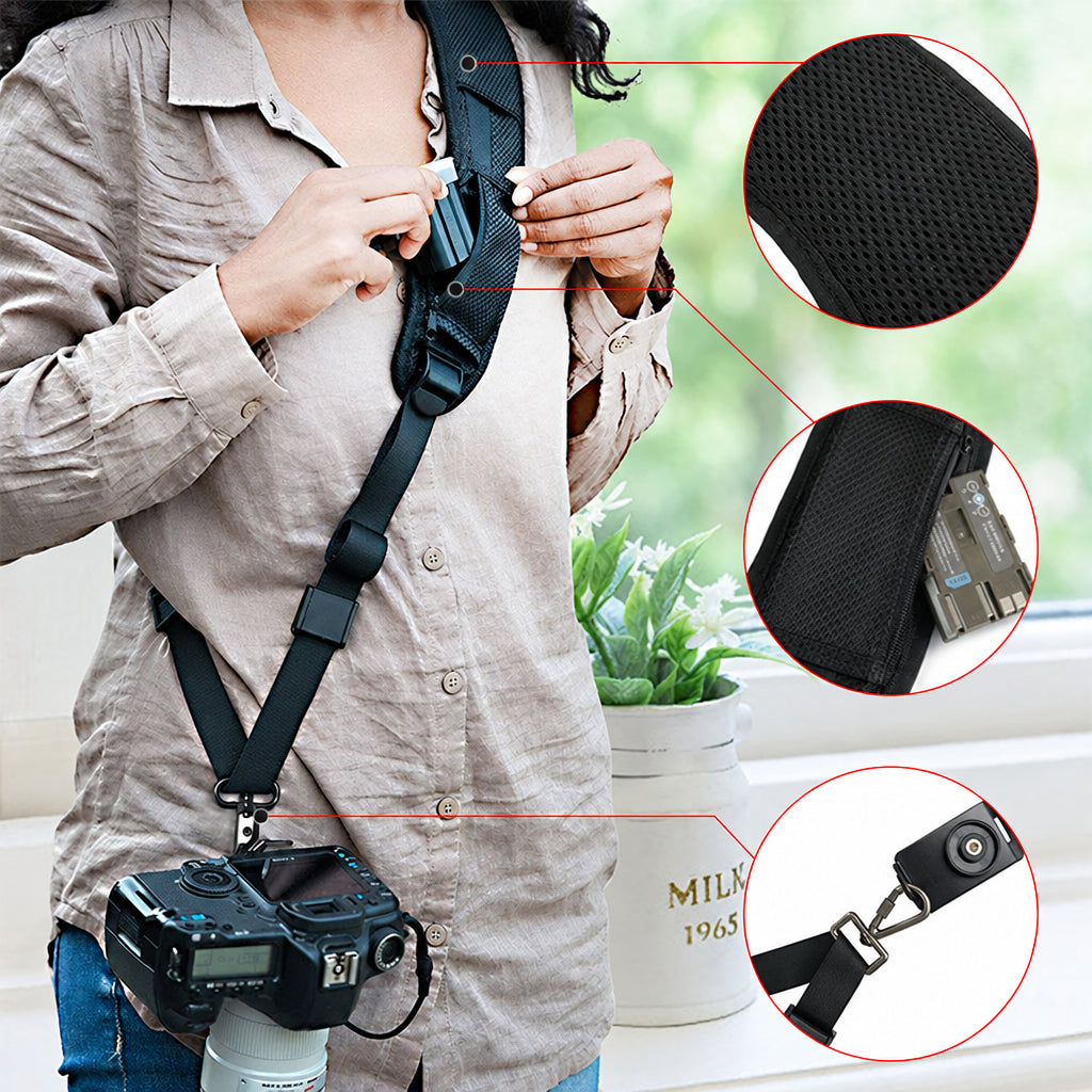 Adjustable SLR Camera Strap – Anti-Slip Neck and Shoulder Sling Belt for Canon, Nikon and Sony Cameras, Travel and Photography