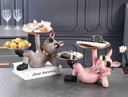 Cool Bulldog Figurine Statue - Decorative Dog Sculpture for Living Room, Office or Bedroom with Bold Personality & Charm