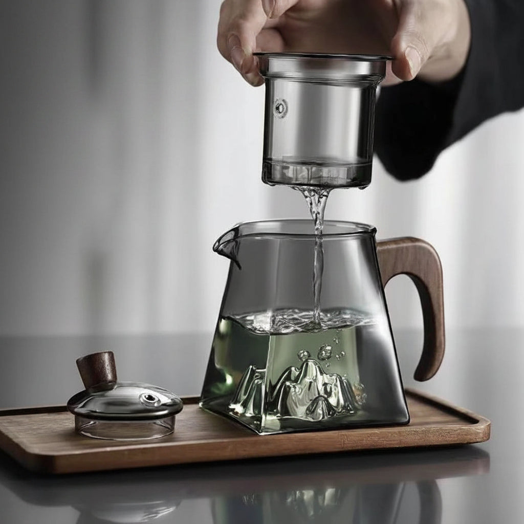 Glass Teapot with Infuser - Heat Resistant Tea Brewing Kettle for Herbal Tea, Flower Tea and Everyday Use
