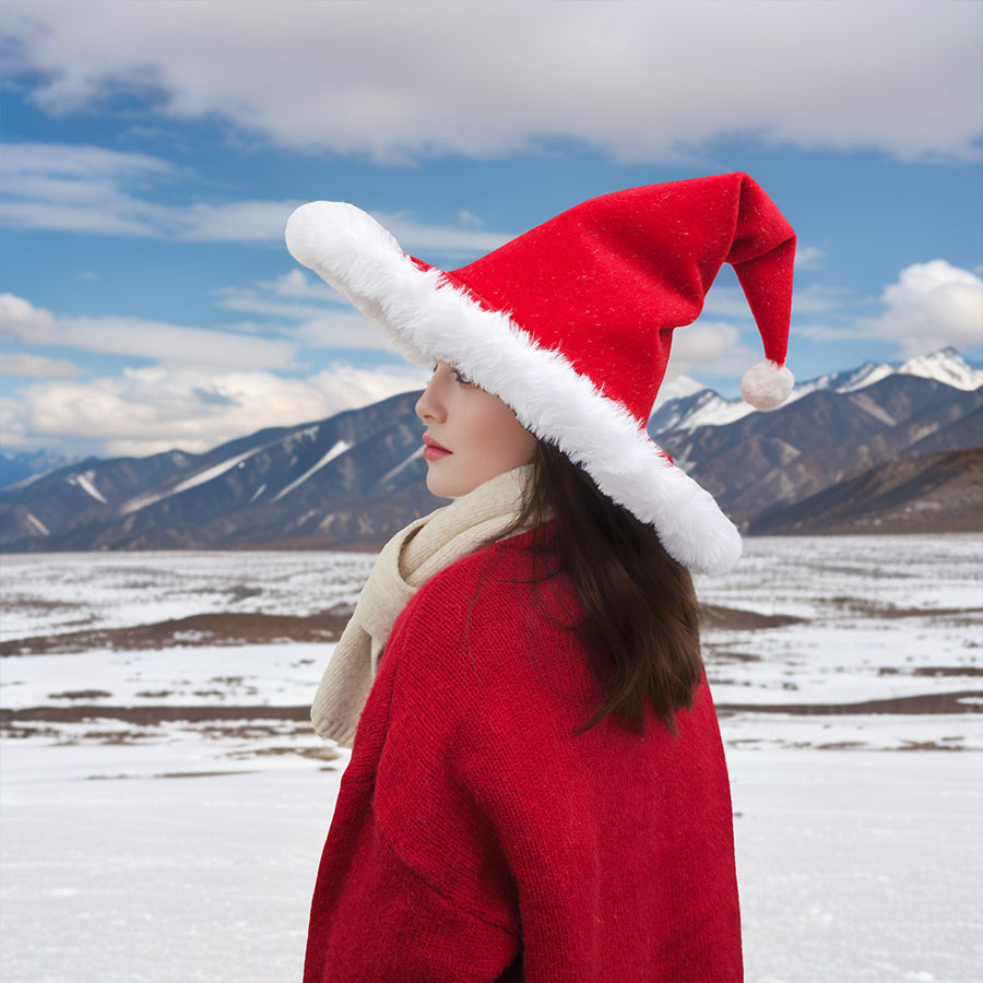 Extra-Thick Santa Hat – Soft Fur Christmas Holiday Hat for Adults, Unisex Festive Wear for New Year, Parties, and Seasonal Celebrations