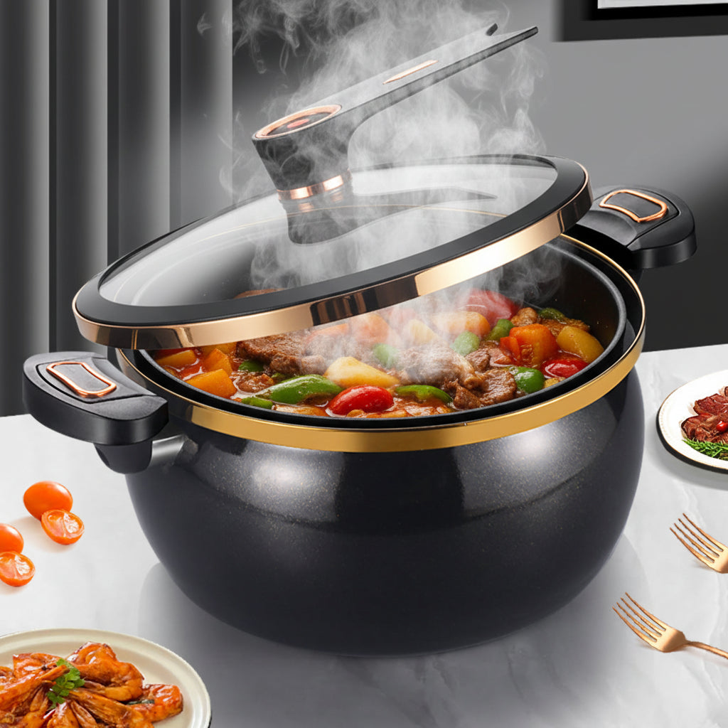 Micro Pressure Cooker – 7L Large 26CM Nonstick Pot for Stews, Soups and Family Meals on Induction or Gas Stoves