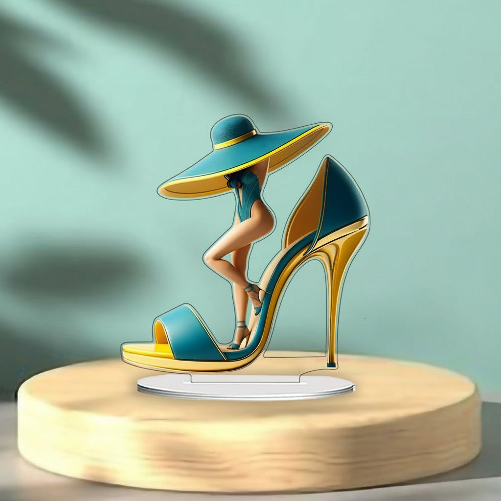 Creative High-Heel Beauty Figurine – Stylish Cartoon Desktop Ornament for Living Room Home Decor, Unique Decorative Accent for Modern Spaces