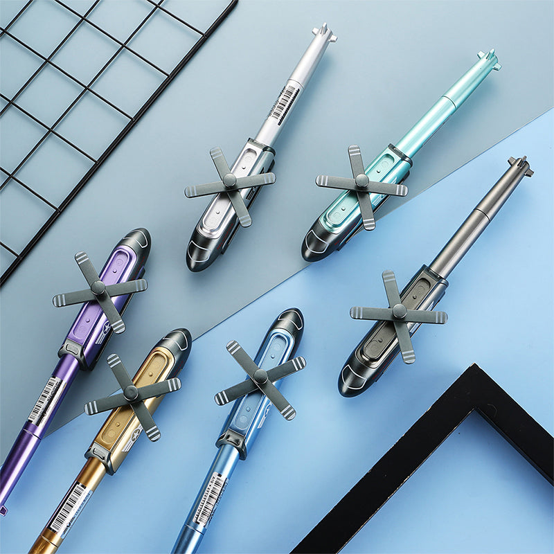 Helicopter Metal Gel Pen – Creative 0.5mm Novelty Writing Pen for School, Office, Gifts and Collectible Stationery