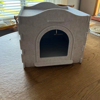 Multi-Function Detachable Cat House – Two-Storey Indoor Kitty Condo with Washable Cushioned Bed for Kittens and Multiple Small Pets