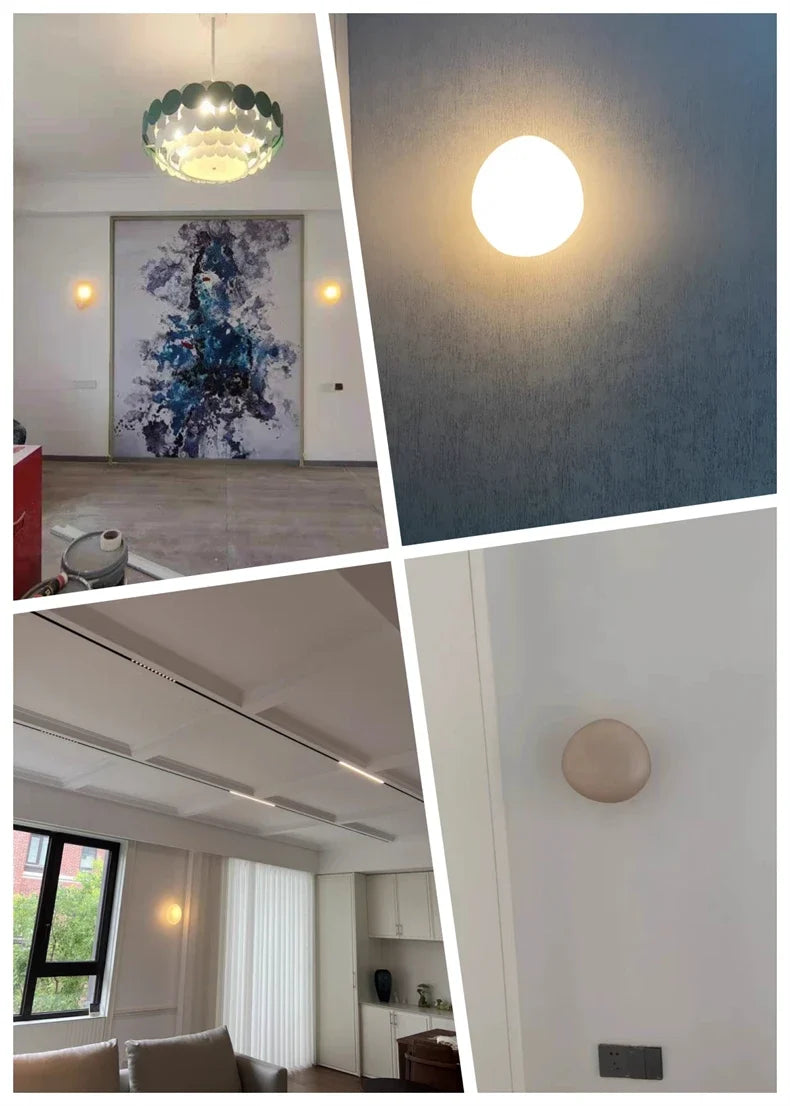 Nordic Pebble Wall Lamp – Creative Designer Shape Sconce for Studies, Bedrooms and Living Rooms with Modern Decorative Ambient Lighting