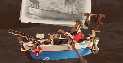 Ocean Fisher Puzzle Kit – DIY 3D Wooden Pendulum Model for Creative Building, Home Decoration and Educational Fun
