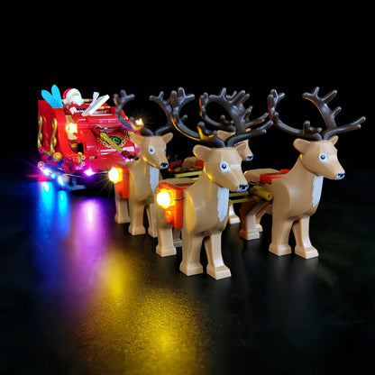 LED Light Kit for LEGO 40499 Santa’s Sleigh – Decorative Christmas Lighting Add-On with Battery Box for Festive Display Enhancement