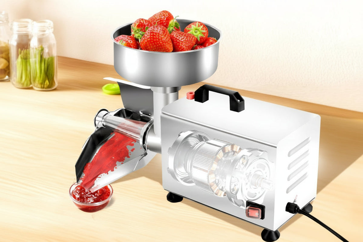Electric Tomato Sauce Maker – 450W Food-Grade Stainless Steel Strainer with 110LB Capacity for Jam, Tomato Puree and Commercial Kitchen Prep