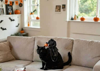Headless Knight Pet Costume – 3D Pumpkin Lantern Halloween Outfit for Cats and Dogs, Funny Party Vest and Spooky Photo Accessory
