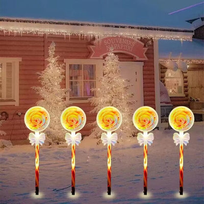 Solar Lollipop Arch Lawn Lights – LED Waterproof Garden Pathway Decoration for Christmas, Patios & Balconies