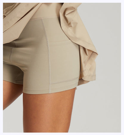 Women’s Pleated Tennis Skirt – Tummy-Control Quick-Dry Sports Mini Skirt with Pocket for Running, Spring Summer Workouts and Active Style