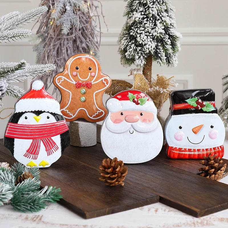 Christmas Gingerbread Iron Candy Boxes – Festive Holiday Storage Tins for Sweets, Gifts & Home Décor, Perfect for Xmas Parties, New Year & Navidad