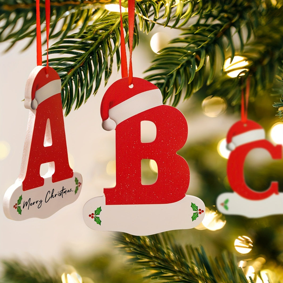 Alphabet Letter Christmas Ornaments – 26-Piece A–Z Hanging Tree Decorations for Home, Holiday Parties, Navidad & New Year 2026 Accessories