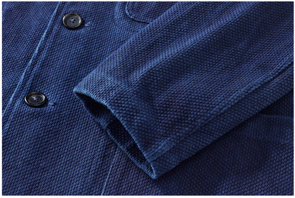 Vintage Denim Bomber Jacket for Women – Lapel Collar, Elastic Hem, Long Sleeves for Stylish Fall Winter Layering
