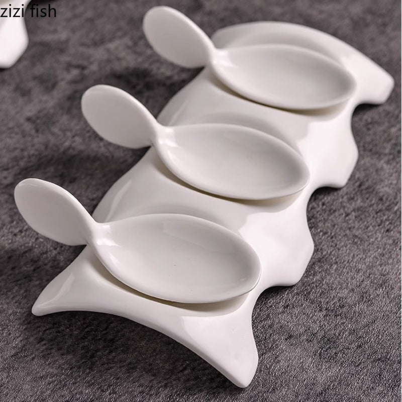 Ceramic Sushi Serving Plate – Elegant Caviar, Sashimi and Dim Sum Dish for Desserts, Snacks, Fruit, Seasonings and Stylish Dining