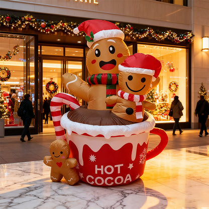 LED Inflatable Christmas Decorations - Holiday Plush Bears, Dinosaurs and Cocoa Cup Designs for Gardens, Malls and Outdoor Seasonal Celebration Displays