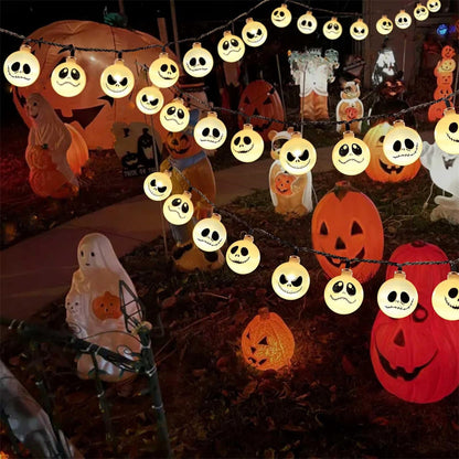 Nightmare Before Christmas Solar Garland – Waterproof Outdoor LED Light-Up Vine with 8 Modes for Halloween & Holiday Décor