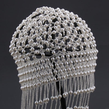 Graceful Pearl Beaded Hair Headpiece - Adjustable Elegant Hair Accessory for Weddings, Formal Events, or Stylish Everyday Wear