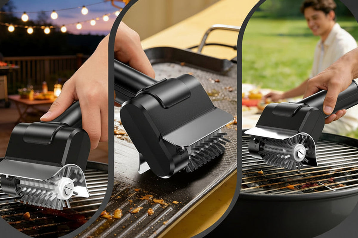 Rechargeable Electric Grill Brush – High-Speed Handheld BBQ Cleaner with Stainless Steel Brush Head for Fast, Powerful Grate and Barbecue Maintenance