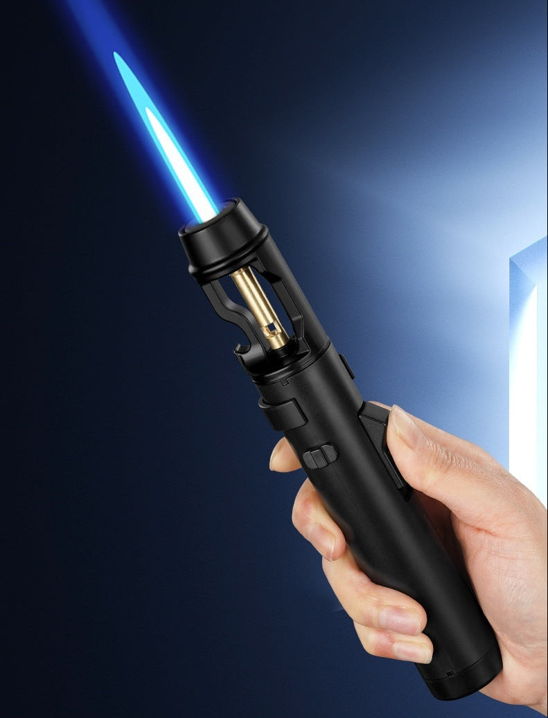 Windproof Jet Flame Torch Lighter – Refillable Metal Gas Lighter for BBQ, Kitchen Cooking, Cigars, Camping and Outdoor Survival